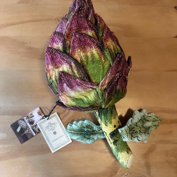 John Derian 16"X8" Plush Artichoke Pillow - Picture 3 of 3